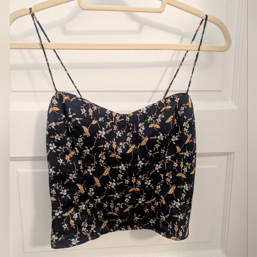 Floral Black and Gold Women's Top